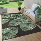 Paco Home Tapis Exterieur Terrasse Salon Cuisine Motif Fleuri Motif Fleurs Jungle Vert 120 cm rond
