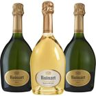 Champagne - Lot de 3 bouteilles Champagne Ruinart - 2 R de Ruinart Brut - 1 Ruinart Blanc de Blancs - 3x75cl