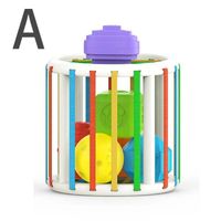 Blocs de forme géométrique Montessori pour bébés,boîte de Cube,jeu éducatif de cognition des couleurs,motricité - A[B62479214]