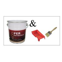 Peinture Antirouille spéciale FER - DECO FER Glycero - Gris beige - RAL 7006 - 2,5L + Bac et Brosse
