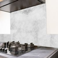 Crédence cuisine Aluminium BETON CLAIR - Lot de 2 L100xH20cm - Gris - 99 DECO