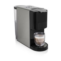 Machine à café multi-capsules Princess 249450 - 4 en 1 - 1450 W - Capsules - Dosettes - Café moulu - Sans BPA - Noir - Argent
