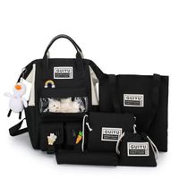 Le noir - Fashion Women's Backpack Canvas School Bags For Girls Ladies Travel Bag 2021 Rucksack