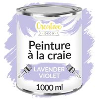 Creative Deco Peinture Craie Violet Lavande | 1L | Mat et Lavable | Peinture Bois | Peinture Meuble Bois | Rénovation de Meubles