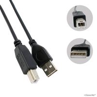 INECK® 1,8M Cordon Noir USB A vers B 1.8 m pour imprimante et fax