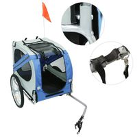 Remorque vélo pour chien pliable bleue et grise - GOLDCMN - TRAILERBIK - Capacité de charge 40Kg