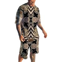 Mode T-Shirt et Shorts avec Poche Survêtement de sport pour homme Homme Sportswear 2 Pièce Sets ENSEMBLE DE VETEMENTS brun