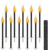 NAIZY Lot de 10 Torches en Cire Torches de Jardin Torches en Cire Naturelle avec Poignée Extra Longue, pour Pâques, Nouvel
