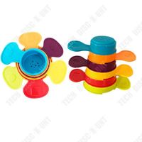 TD® Tasses empilables de tournesol amusantes et éducatives pour enfants empilant Jenga,jouets bain et de bain parent-enfant 6