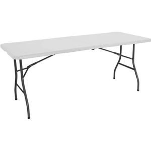 TABLE DE JARDIN  TABLE PLIANTE RECTANGULAIRE BLANCHE 2,4m (240x74x7