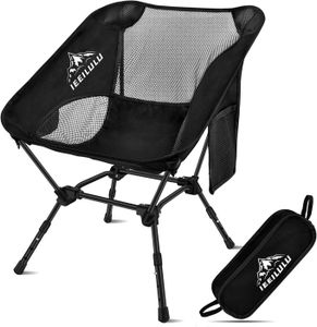 CHAISE DE CAMPING Noir Chaise Pliante Camping, Ultra Légère Chaise P