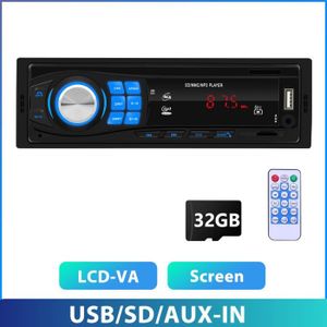 AUTORADIO avec carte 32G - autoradio avec lecteur MP3, Bluetooth, numérique, FM, Audio stéréo, musique, USB SD, entrée