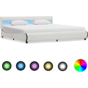 Pont De Lit 180x200 Love Lit Blanc Lisere Noir 180x200 Cm Achat Vente Structure De