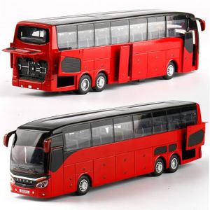 VOITURE - CAMION Nouvelles rouges - Bus À Traction En Alliage 1:32 De Haute Qualité, Bus De Double Visite, Véhicule Jouet Flas