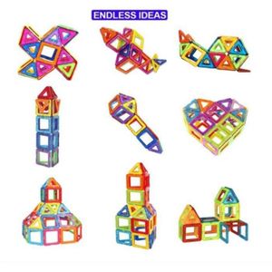 NXPZ Blocs Magnétiques 100 Pièces - Jeu De Construction Montessori STEM Pour Enfants 3-12 Ans - Sac De Rangement Inclus