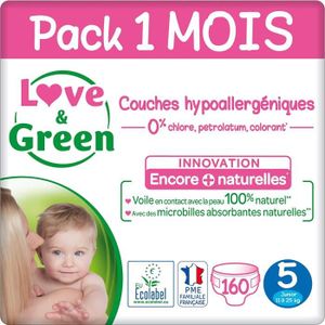 COUCHE Couches Love & Green Taille 5 - Pack 1 Mois (160 C