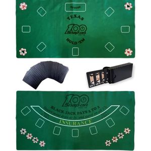 Tapis de jeu 70x60 cm vert belle qualité pour joueurs de cartes Belote