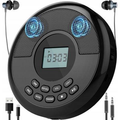 Lecteur CD Portable Grundig GCDP 8500 Noir/Argent - Batterie Rechargeable 1800mAh Jusqu'à 8h D'Autonomie