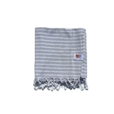 Atout Ciel Serviette De Plage, Fouta, Rayée Avec Franges 90 X 180 Cm