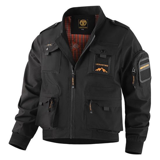 Blouson Homme Léger Et Imperméable – Style Aviateur, Coupe-Vent, Multi-Poches (Olive)