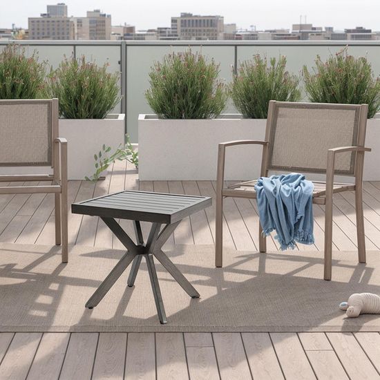 PrimeMatik Table pliante 60 x 40 cm en bois de teck certifié pour