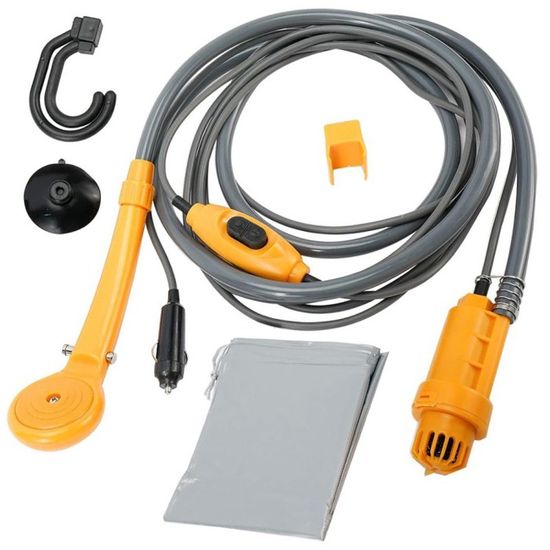 Douche De Camping 12V Portable - Pommeau Douche Extérieure Avec Crochet Pour Voiture, Caravane Et Plein Air