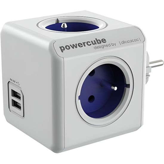 Bloc multiprise PowerCube Original - PowerCube - 4 prises - 2 prises USB