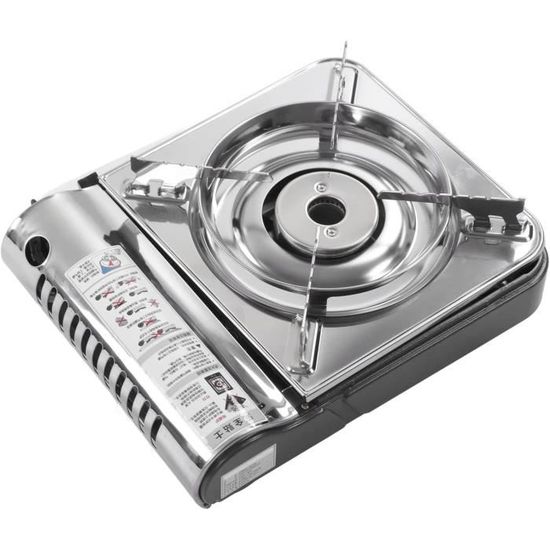 Réchaoud Camping Gaz 4 Feux Qdreclod – 8,8 KW, Portable, Inox, Noir, 3,2 Kg