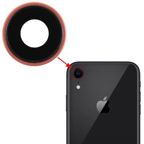 EVM 2 pièces Objectif en Verre de caméra arrière de Remplacement Compatible pour iPhone XR avec adhésif de Remplacement d'objectif 