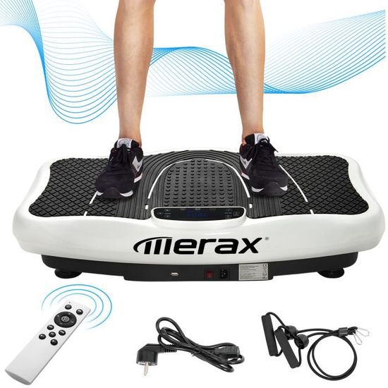 Merax Plateforme Vibrante et Oscillante, 5 programmes, Haut-parleurs Bluetooth, Pour Fitness Appareil d'Entraînem, 78 x 41 x 13.5 CM