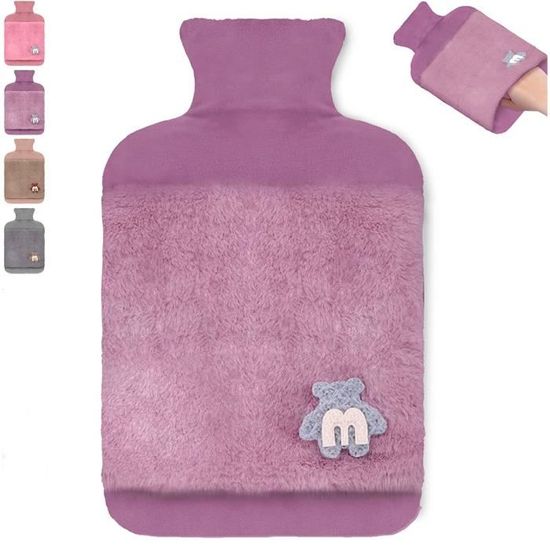 MHwan Bouillotte Eau Chaude Peluche Panda 1L - Housse Amovible Mignonne, Étanchéité Parfaite & Sécurité Anti-Éclatement Enfants Adultes