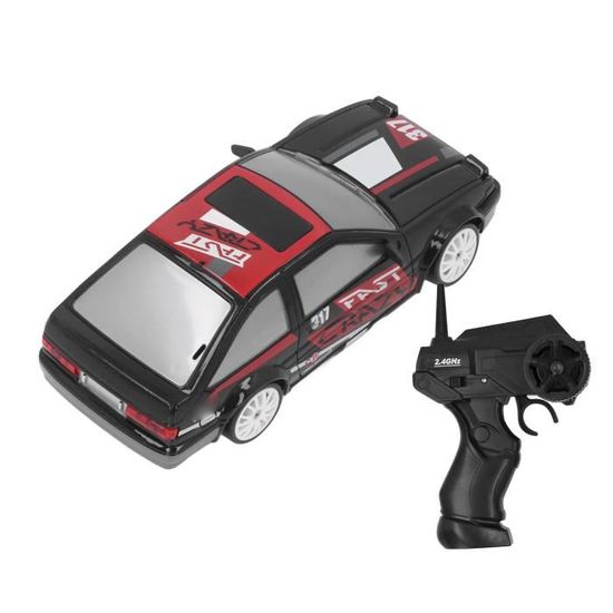Voiture RC Drift 1/24 – 4WD, 2,4 GHz, LED, 2 Jeux De Pneus, Rechargeable – Pour Enfants Dès 6 Ans (rouge)