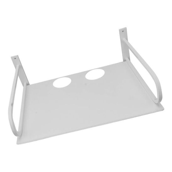 Étagère Murale Aluminium Pour Routeur, Petit Projecteur, Câbles - 28.5x21x4cm, Noire, Rangement Bureau/salon