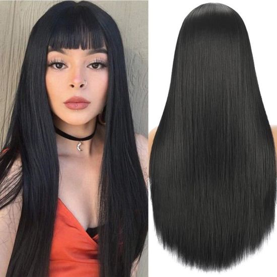 Zerodis Perruques Longues à Double Tresse ZJchao Perruque Synthétique, Longue Perruque Noire