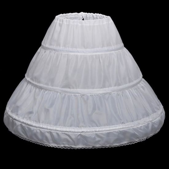 Enfants Enfant Fille 3 Cerceaux Jupon Jupe Crinoline Full Slip Flower Girlblanc Blanc Cdiscount Pret a Porter