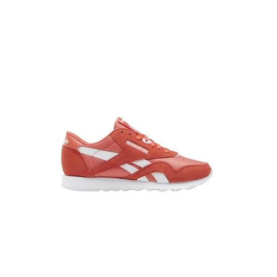 Baskets REEBOK CL Nylon Rouge Femme Adulte Lacets Dessus