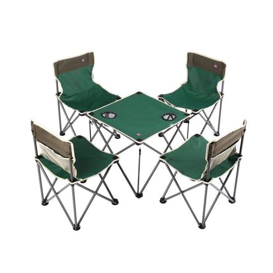Table de Camping + 4 Chaises Pliant Léger Portable pour Pique-Nique  Grillade Randonnée Pêche avec Sac de Transport - Vert - Cdiscount Sport