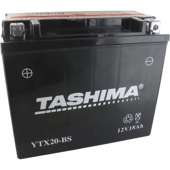 Tashima - Batterie moto YTX20-BS / GTX20-BS 12V 18Ah