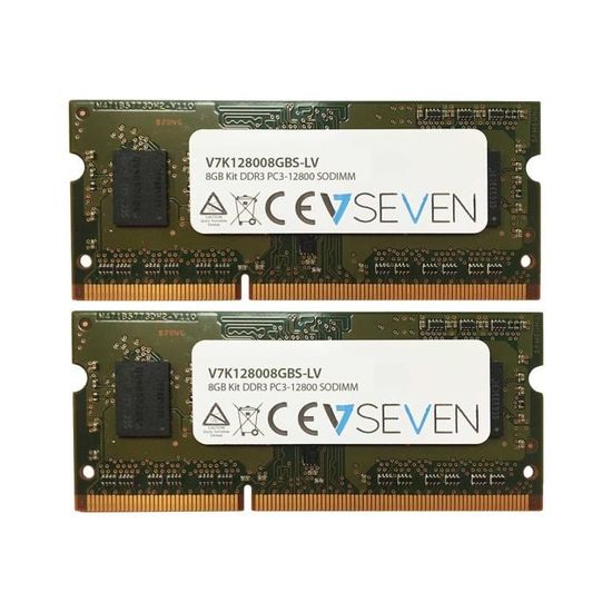 V7 Module de RAM - 8 Go (2 x 4 Go) - DDR3-1600/PC3L-12800 DDR3 SDRAM - CL11 - 1,35 V - Non-ECC - Non bufferisé - 204 Aiguilles