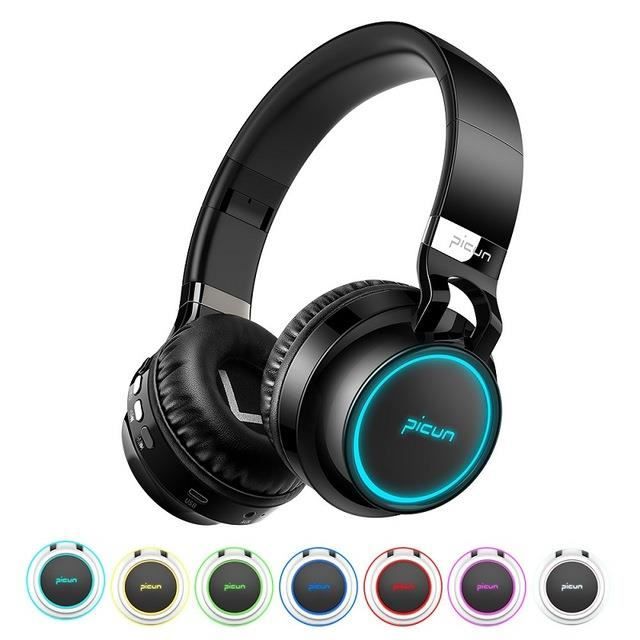 Casque Stéréo Brillant Bluetooth, Casque Audio, Casque d'Ecoute sans Fil, Gros Casque d'Ecoute Sportif, TF, Téléphone Cadeaux -Blanc