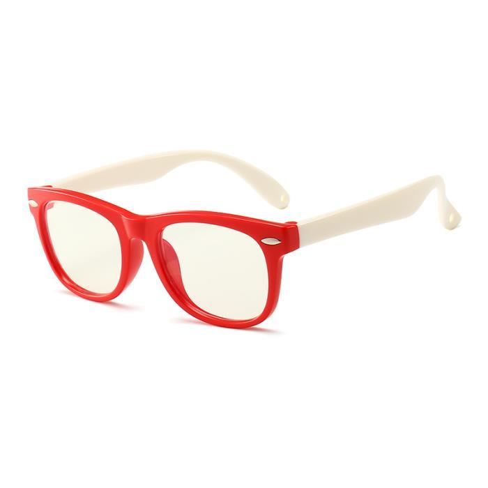 Lunettes anti-lumière bleue pour enfants Protection UV bloquant les reflets Lunettes vidéo Eyewear Réduit la fatigue oculaire(rouge)