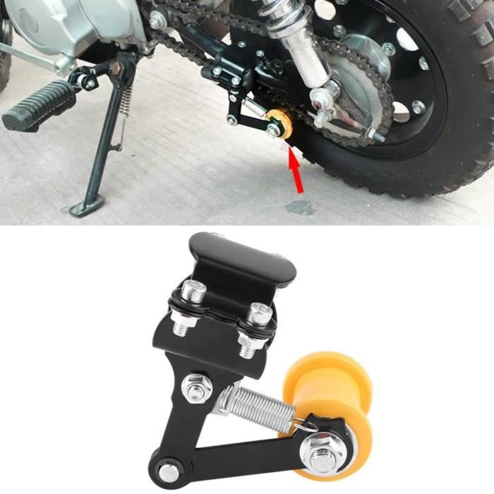 Ajusteur chaîne tendeur boulon sur rouleau moto modifié accessoires outil universel facile à installer noir