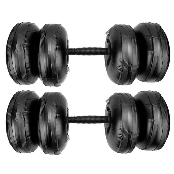 YUM Haltère rempli d'eau Poids de formation de muscle de bras portable réglable 16‑20KG - Noir