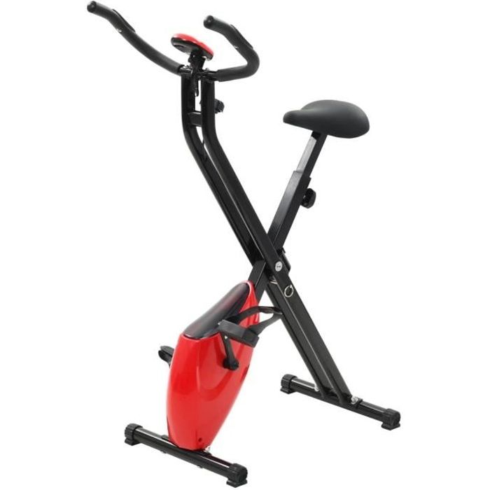 LULO Vélo d'appartement pliable Magnétique Xbike 2,5 kg Noir Rouge