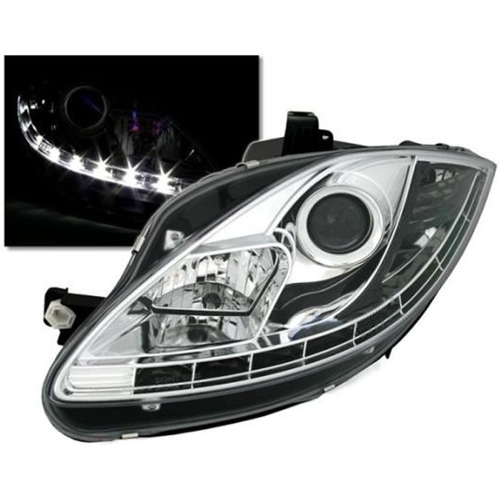 2 PHARE / FEUX AVANT CHROME DEVIL EYES LED SEAT LEON 2 DE 06/2005 A 02/2009