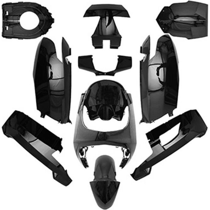 KIT CARROSSERIE CARROSSERIE-CARENAGE SCOOT ADAPTABLE PEUGEOT 50 VIVACITY 3 2008> NOIR BRILLANT (K