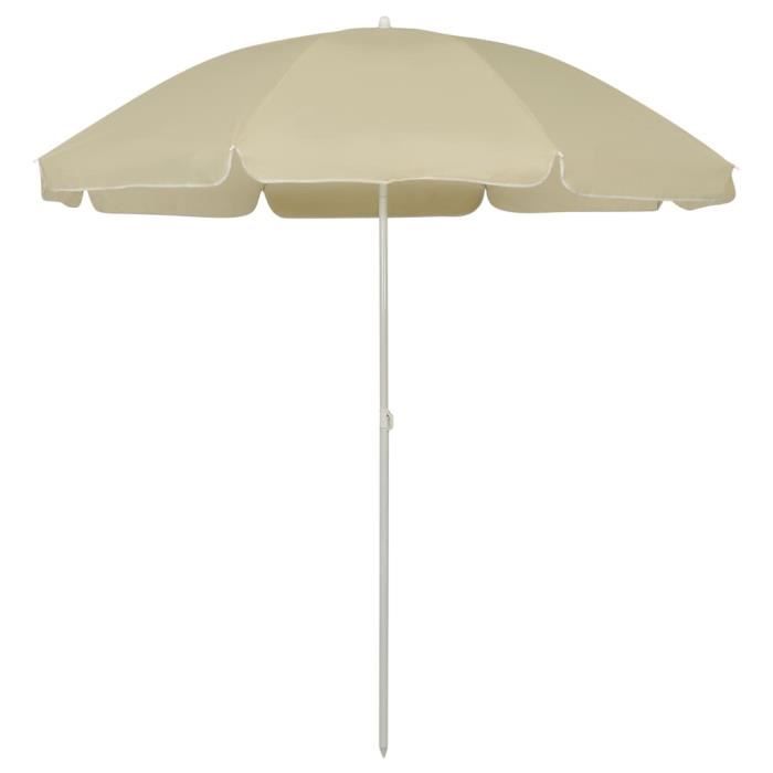 ”8554Parasol de Jardin & balcon Parasol d'extérieur Haute qualité - Parasol de plage ABRI Tente de plage Jaune sable 240 cm