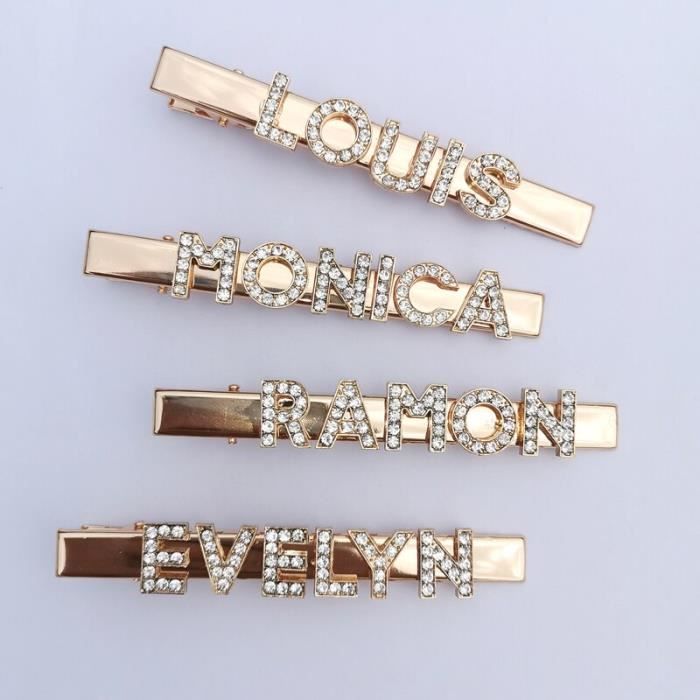 bandeau - serre-tête -Nom mots pinces à cheveux Barrettes épingles emblazonées avec votr...- Modèle: In 8 letters Or - MIZBFSC06221