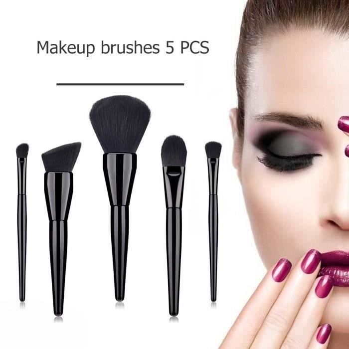 ME4420 5pcs - Set maquillage professionnel brosse bois stylos cosmétiques de beauté visage poudre