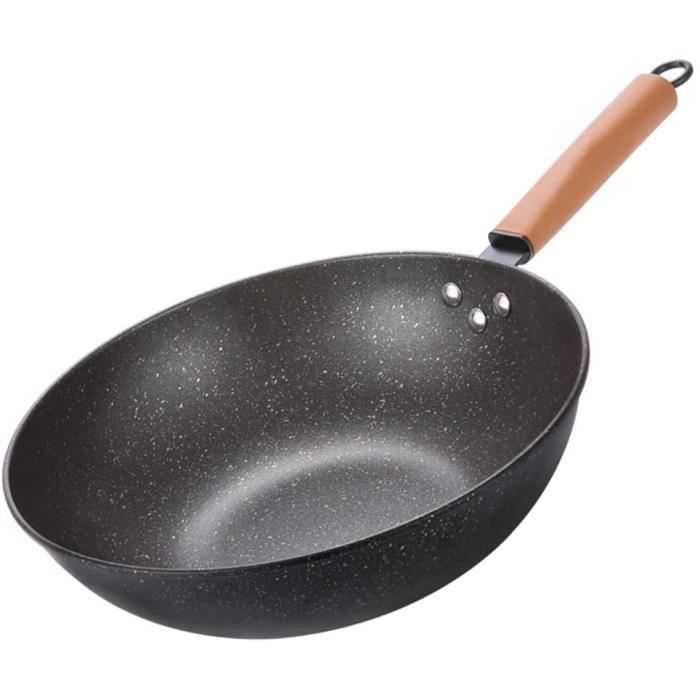 Poêle Wok ultra légère anti-adhésive 12- Convient pour cuisinière à induction, électrique et gaz naturel 12in